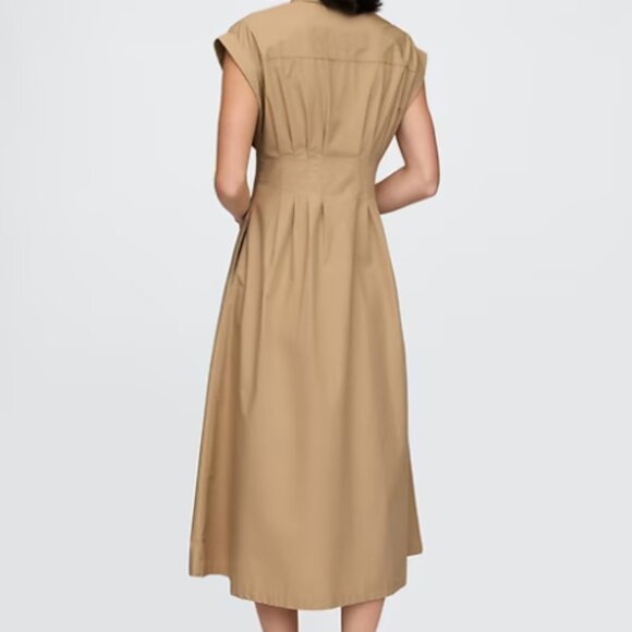 Gap Poplin Midi Tan Shirtdress - Picture 4 of 7